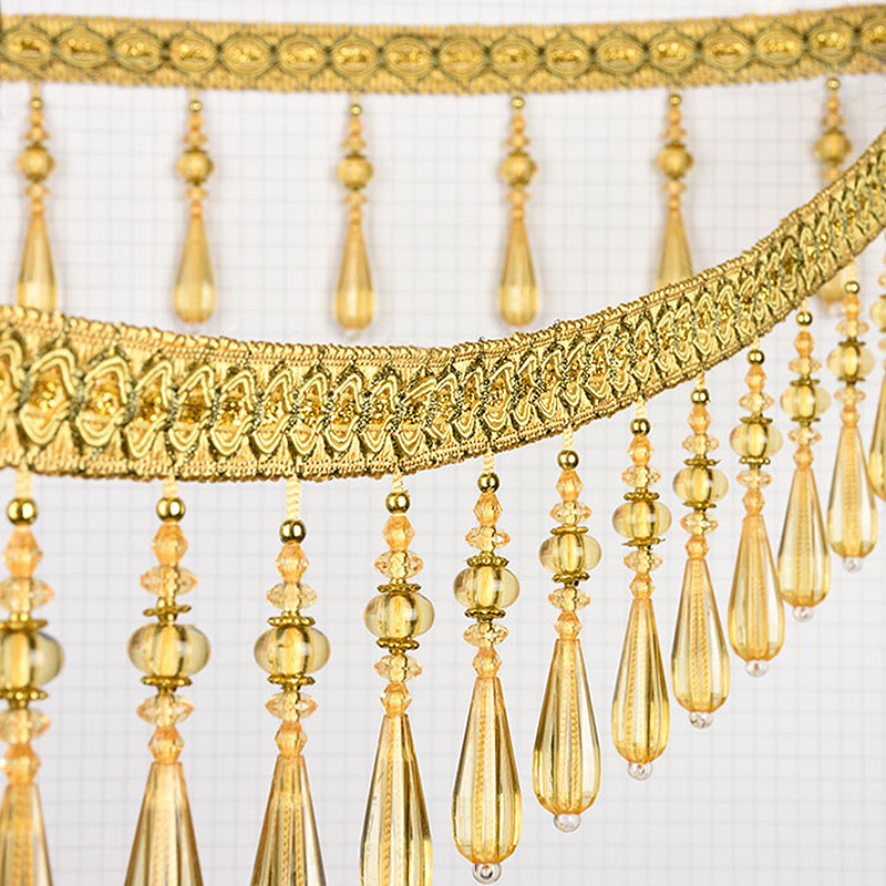 Beaded Trim Fringe - 100cm Crystal Hanging Beads Tassel Trim