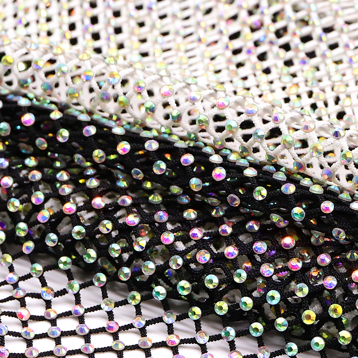 Crystal Mesh Fabric - Multi Sizes Sewing Rhinestones Mesh Applique
