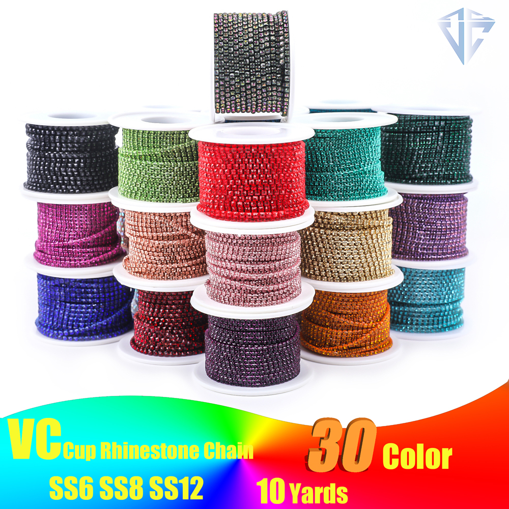 Rhinestone Banding Trim - SS6 SS8 SS12 Sewing Red Glass