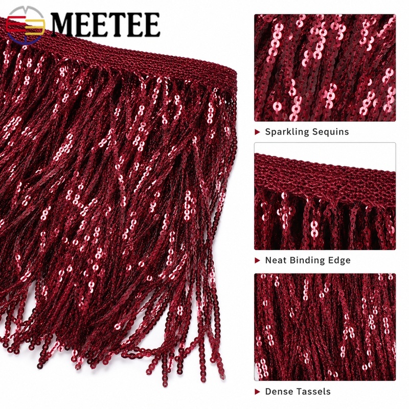 3/5Yards 20cm Sequin Tassel Fr - Fringe Ribbon Sewing review and price