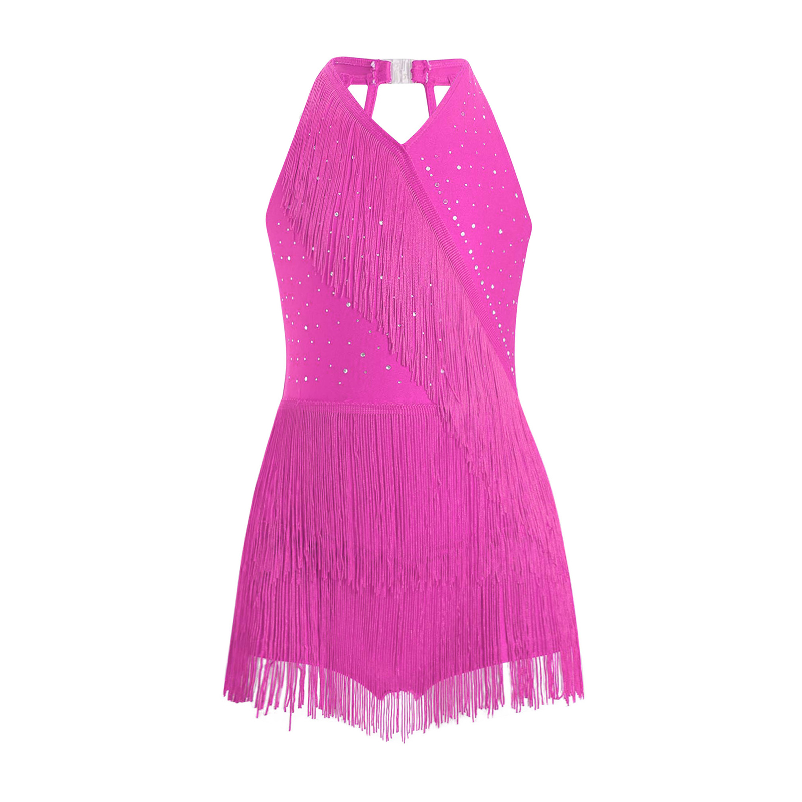 Kids Girls Latin Leotard Dress - Rhinestone Banding Trim review and price