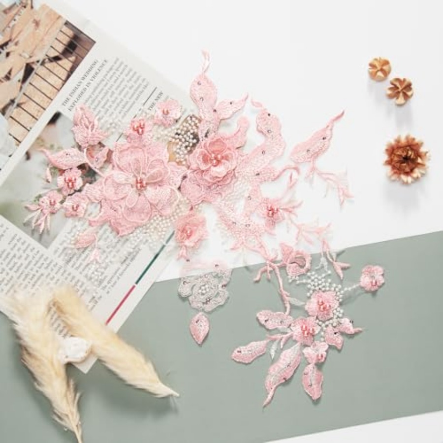 Colorful Flower Fabric Beaded  - Applique Patch Flower review and price