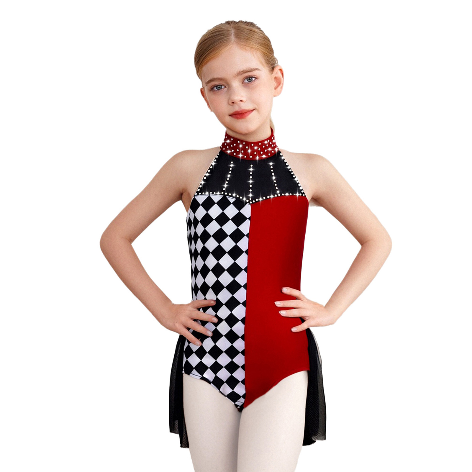 Kids Girls Ballet Dance Leotar - Rhinestone Banding Trim review and price