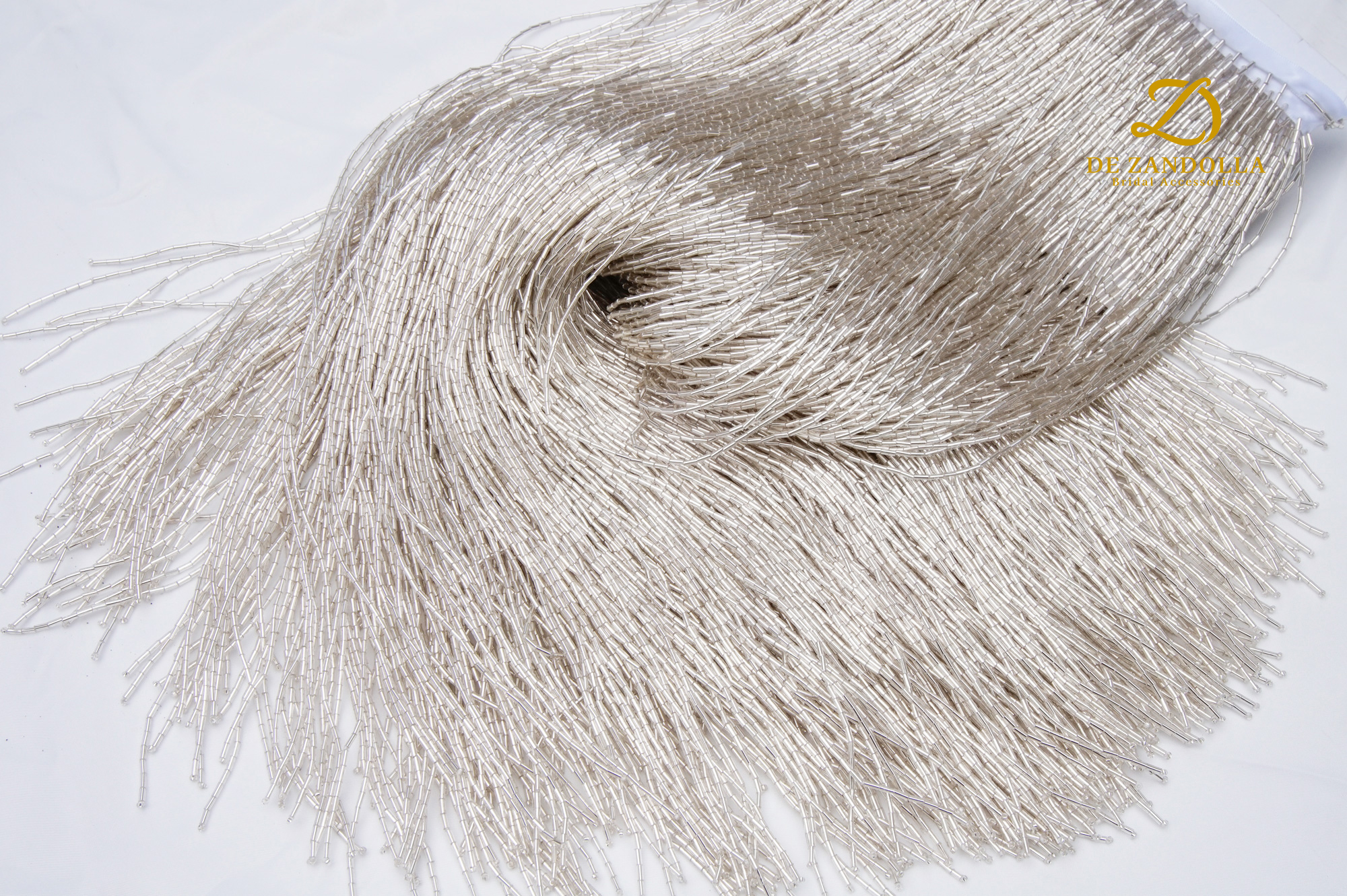 50cm length Silver Green Luxur - Beaded Trim Fringe review and price