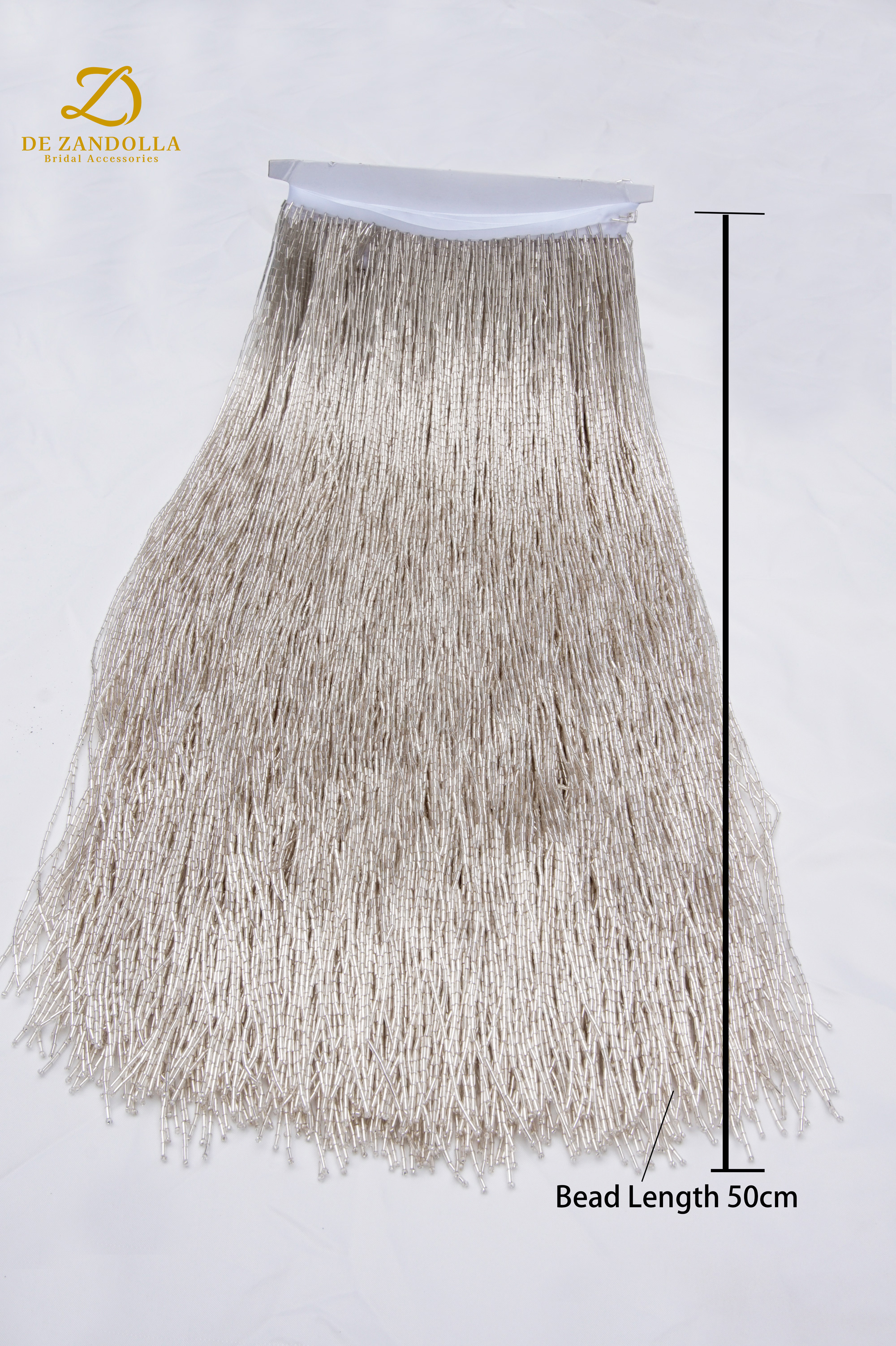 50cm length Silver Green Luxur - Beaded Trim Fringe review and price