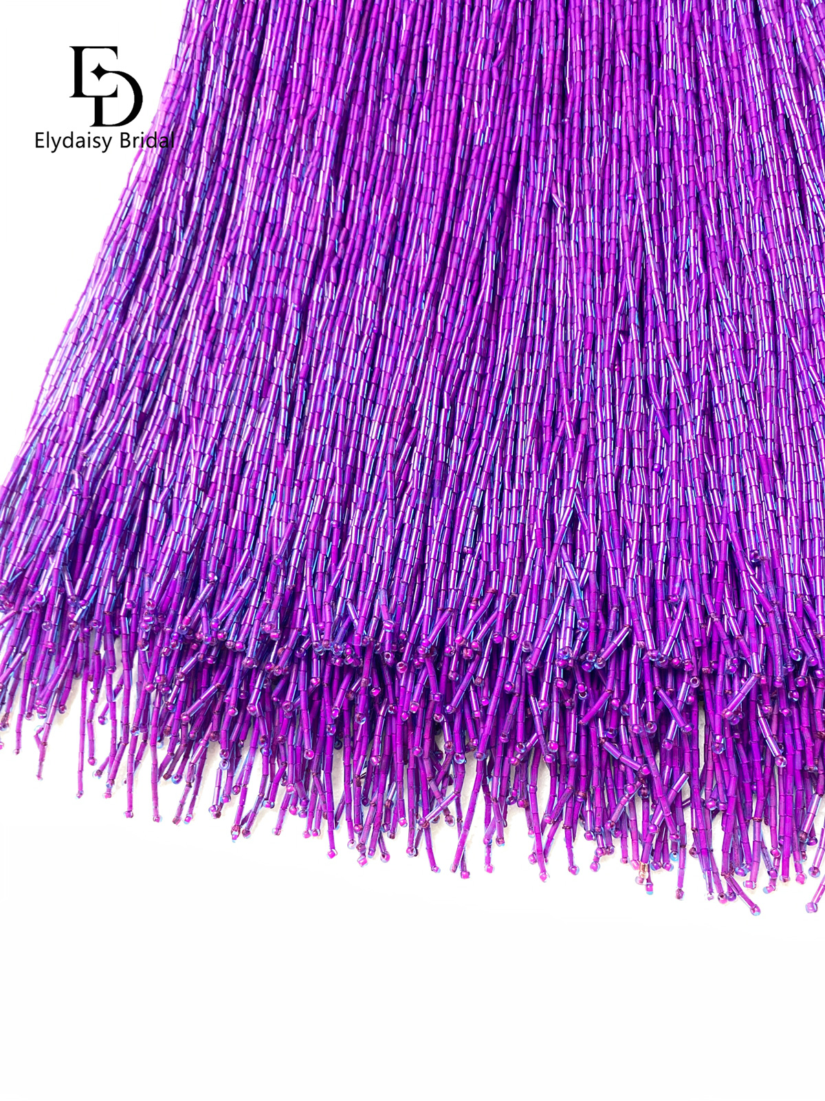 30CM Long Purple Green Black B - Beaded Trim Fringe review and price