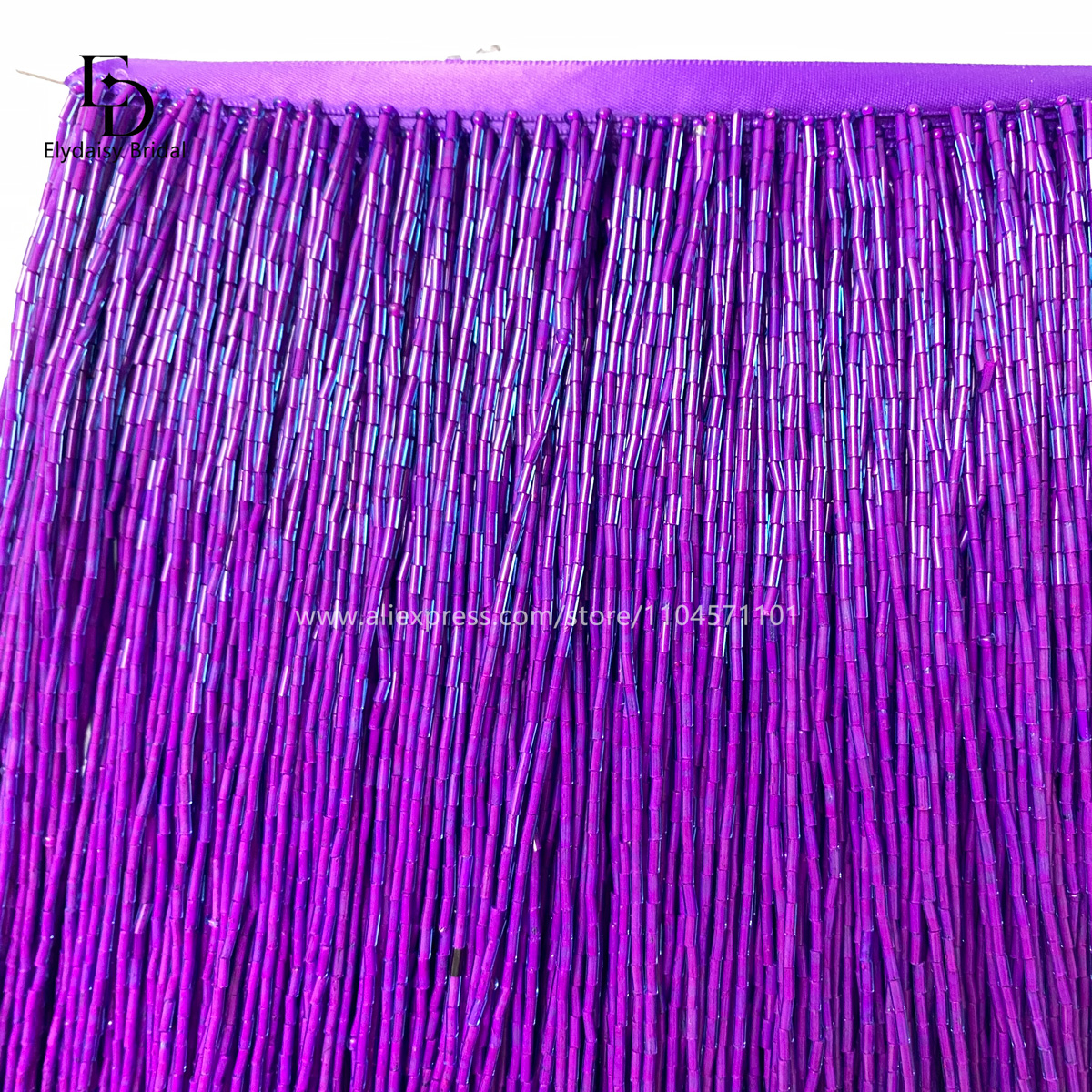 30CM Long Purple Green Black B - Beaded Trim Fringe review and price