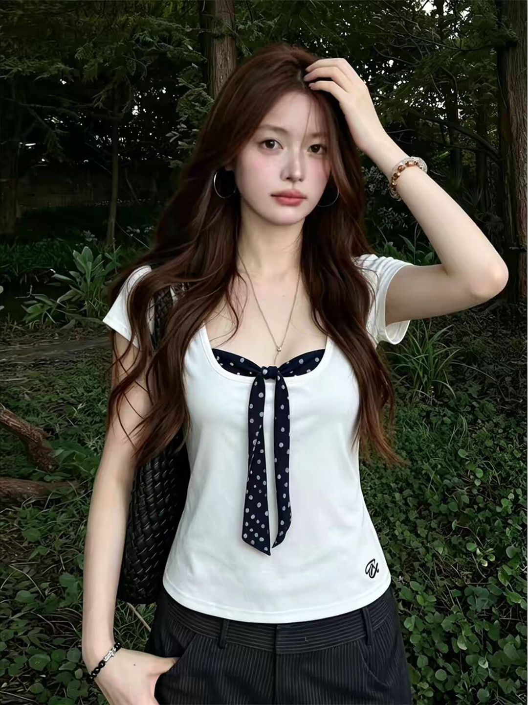 Korean Style  Knot Short Sleev - Embellish Knit review and price