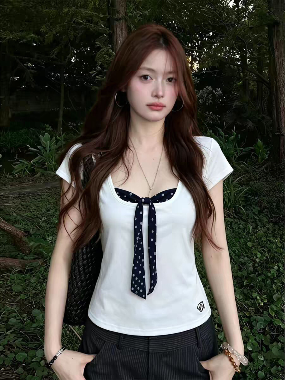 Korean Style  Knot Short Sleev - Embellish Knit review and price