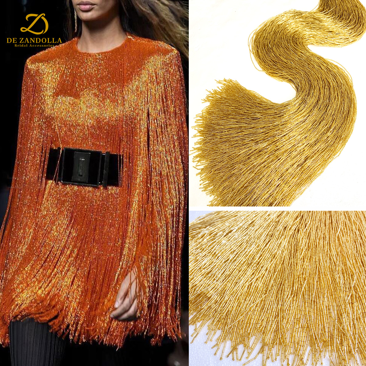 100cm Length Gold Red Crystal  - Beaded Trim Fringe review and price