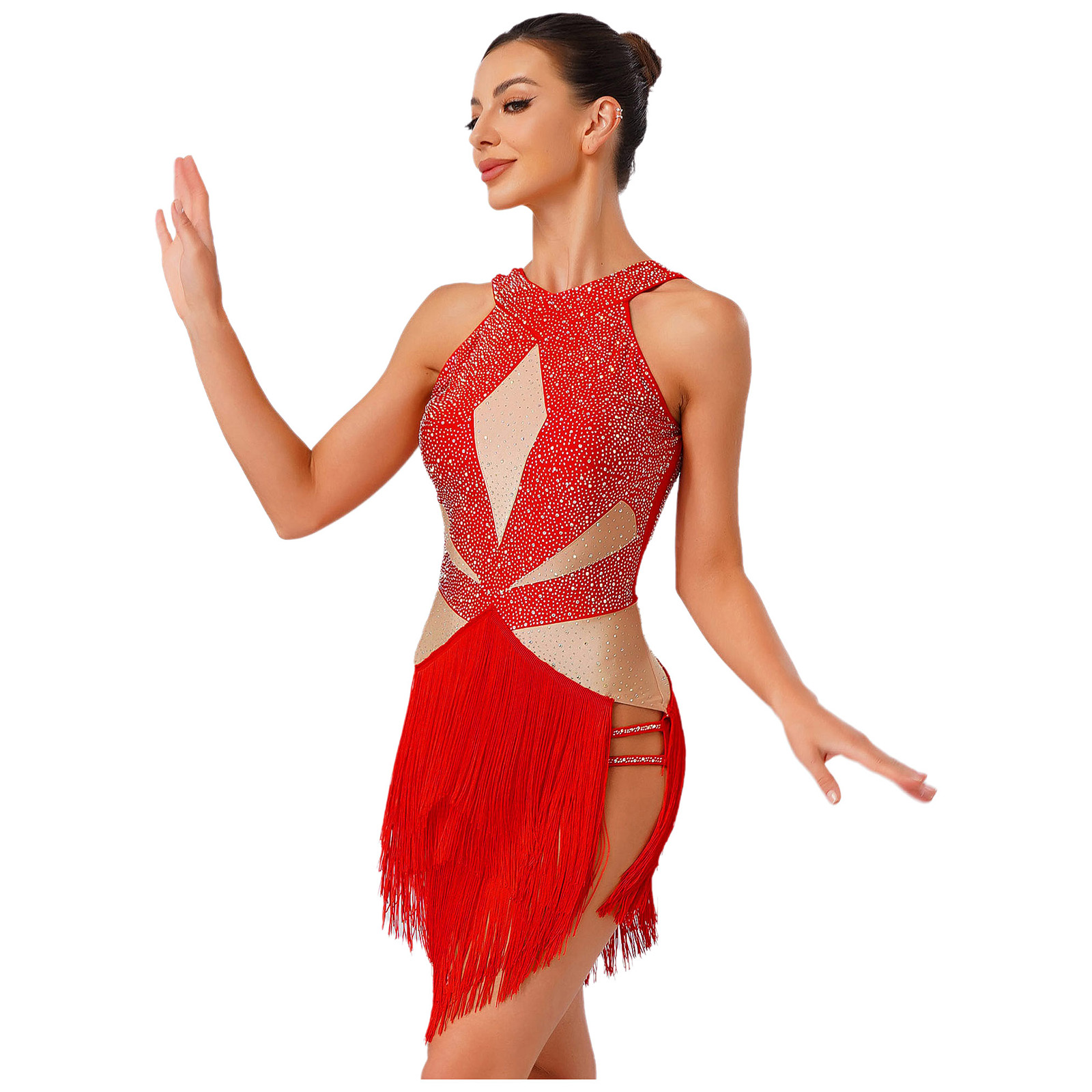 Womens Latin Tango Dance Leota - Rhinestone Banding Trim review and price