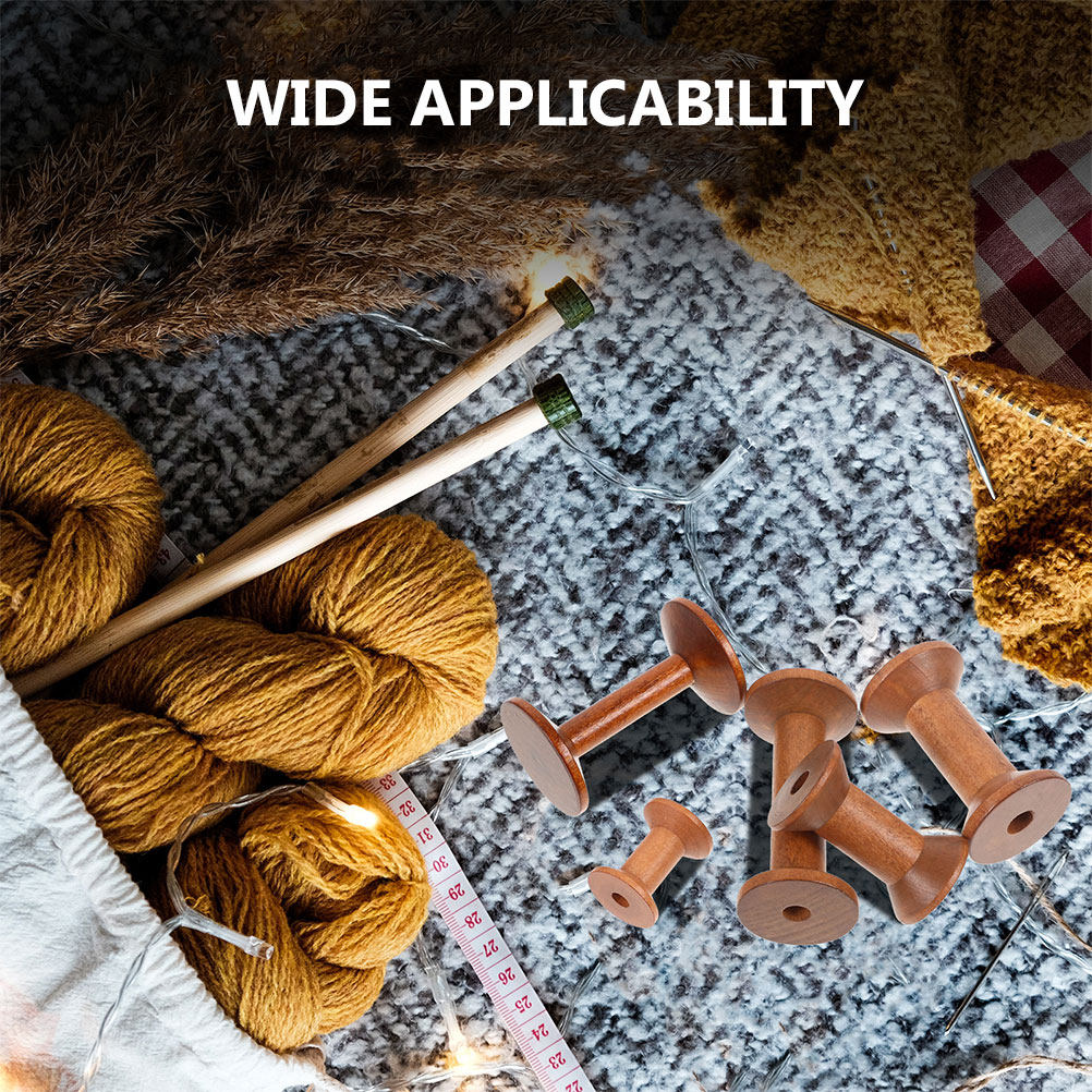 7Pcs Wooden Thread Spools Vint - Embroidery Craft review and price