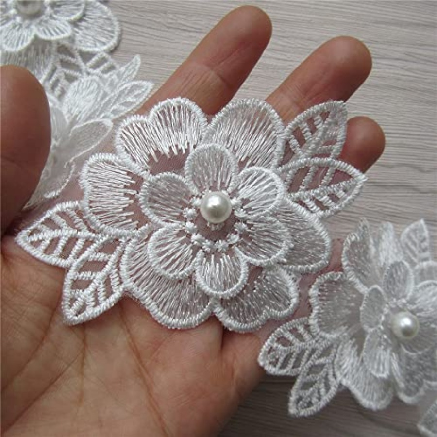2 Yards 3D Flower Lace Trim Pe - Lace Ribbon Trim review and price