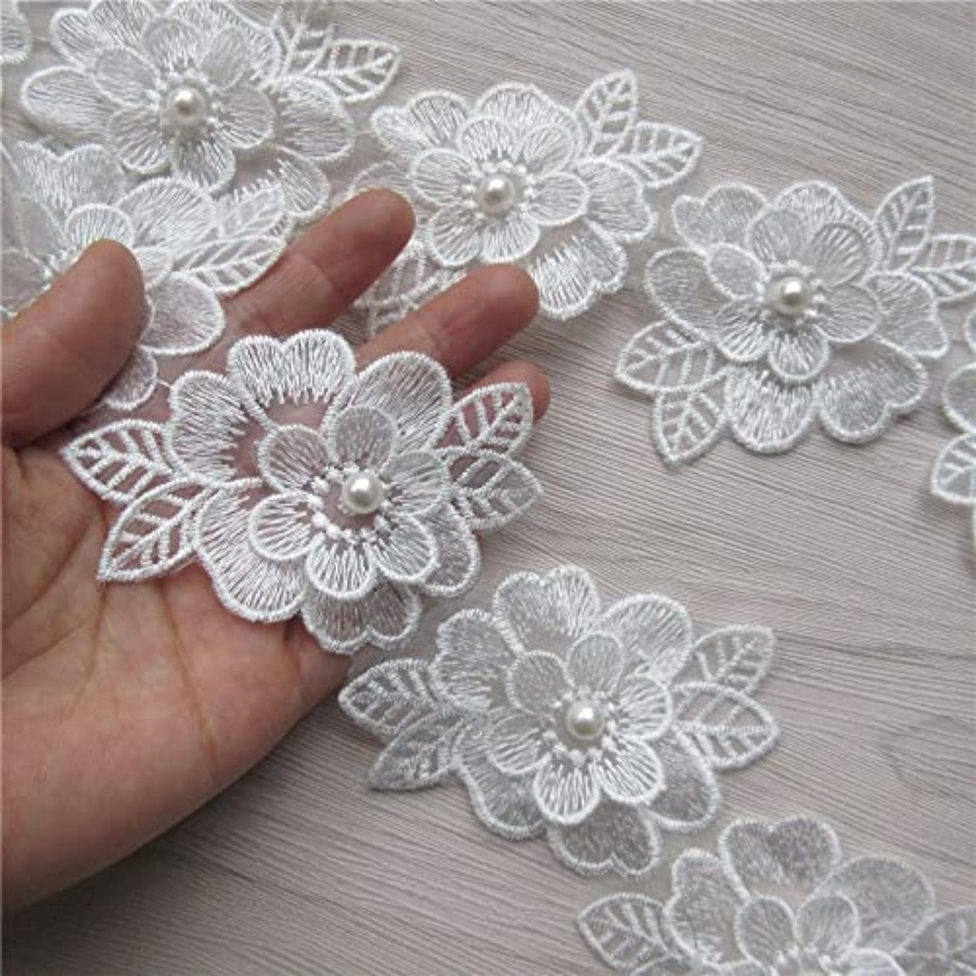 2 Yards 3D Flower Lace Trim Pe - Lace Ribbon Trim review and price