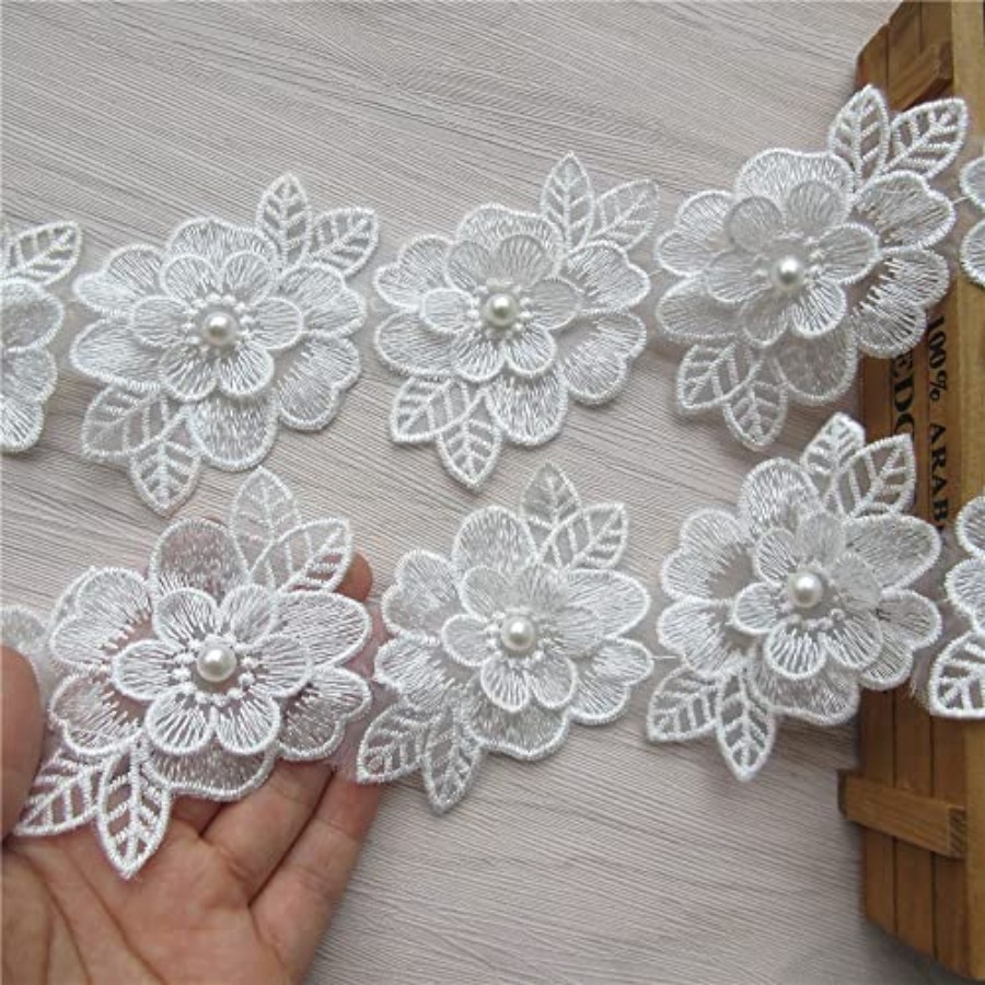 2 Yards 3D Flower Lace Trim Pe - Lace Ribbon Trim review and price