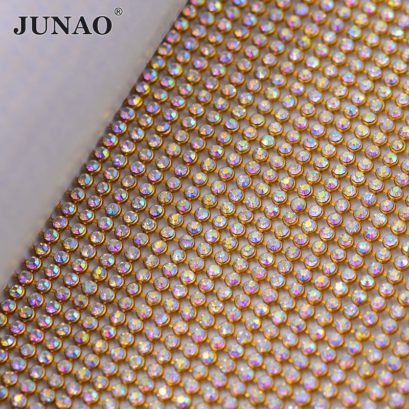 JUNAO 45*120cm Crystal AB Glas - Crystal Mesh Fabric review and price