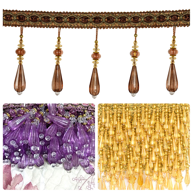 100cm Crystal Hanging Beads Ta - Beaded Trim Fringe review and price