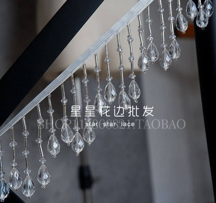 6cm Water Drop Crystal Pendant - Beaded Trim Fringe review and price