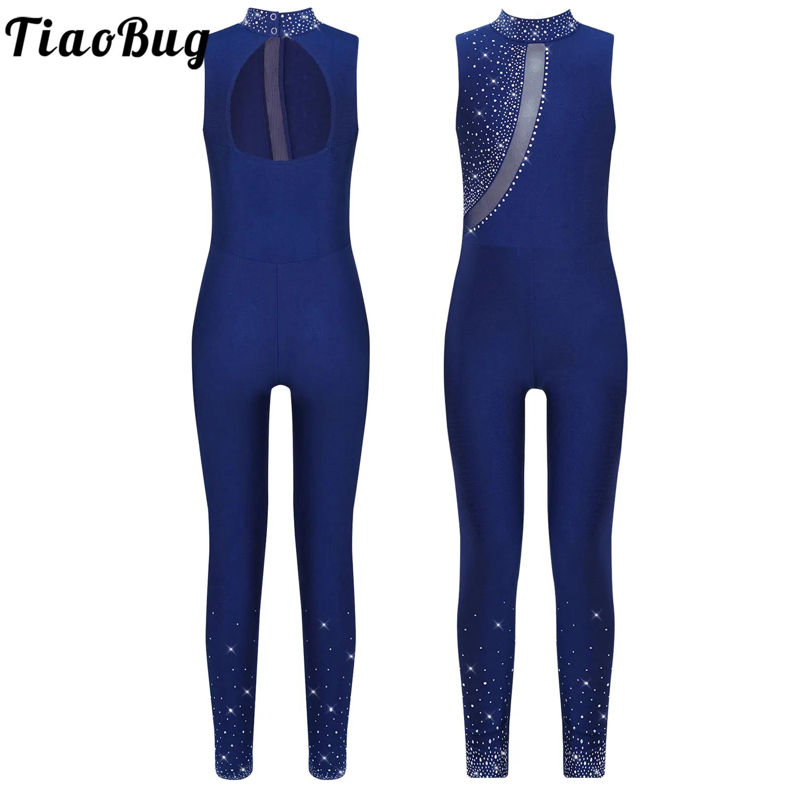 Kids Girls Sleeveless Gymnasti - Rhinestone Banding Trim review and price