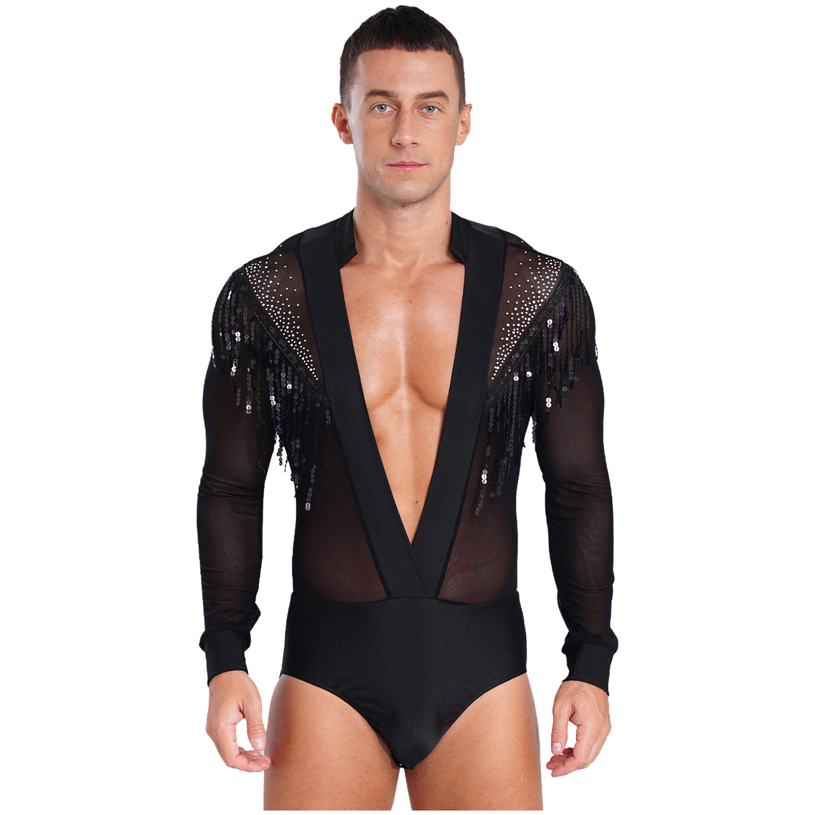 Mens Latin Salsa Dance Perform - Rhinestone Banding Trim review and price