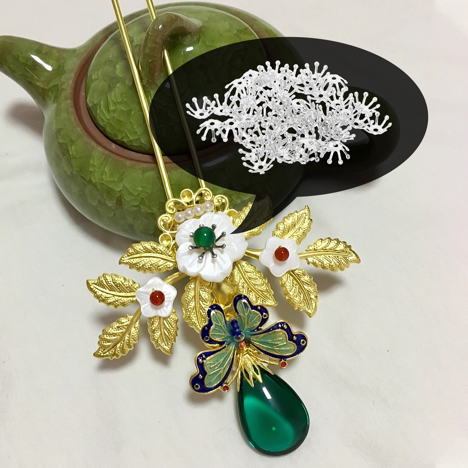 50Pcs Chic Flower Bud Shaped C - Craft Embellishments review and price