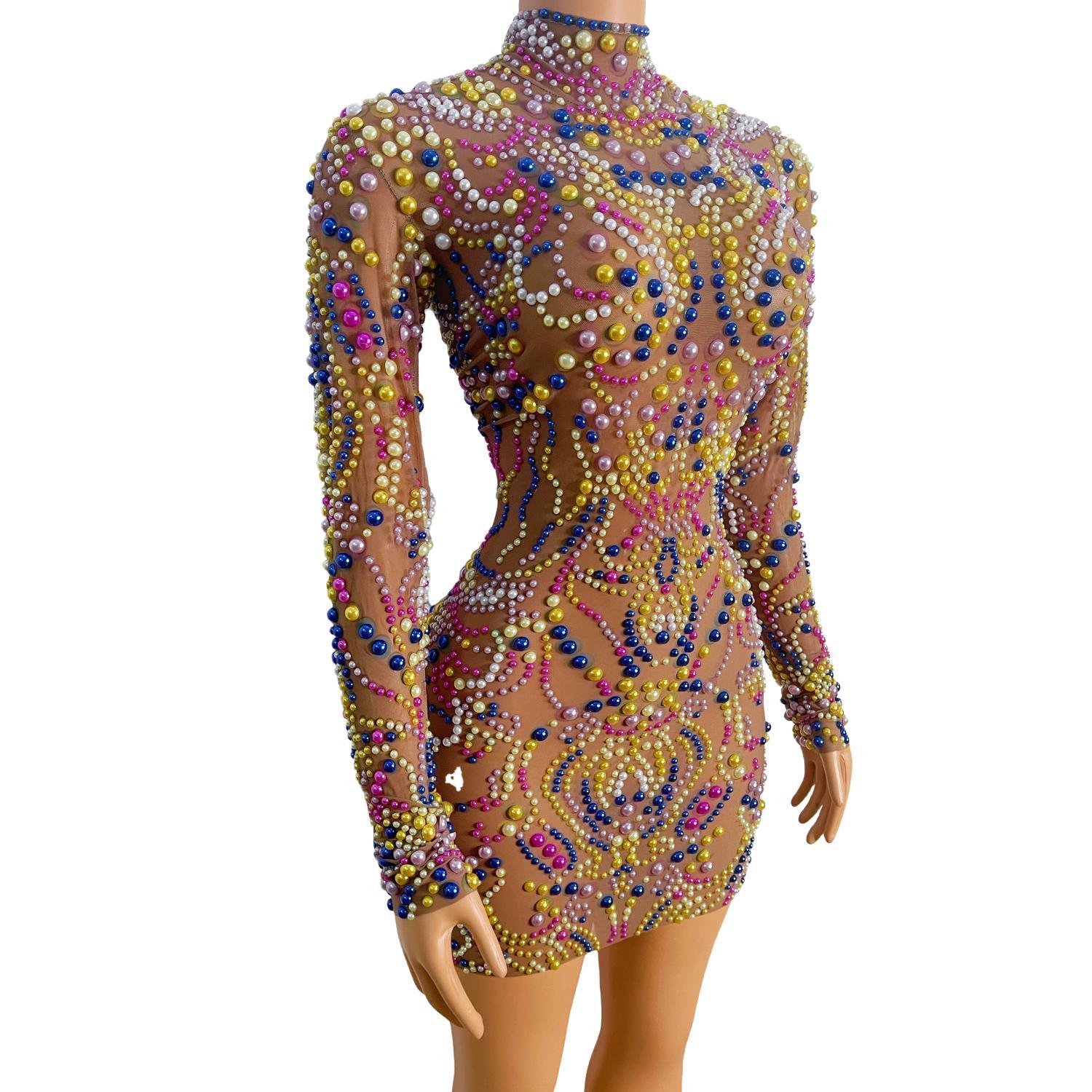 Yeguang Women Nude Mesh Multic - Embellish Knit review and price