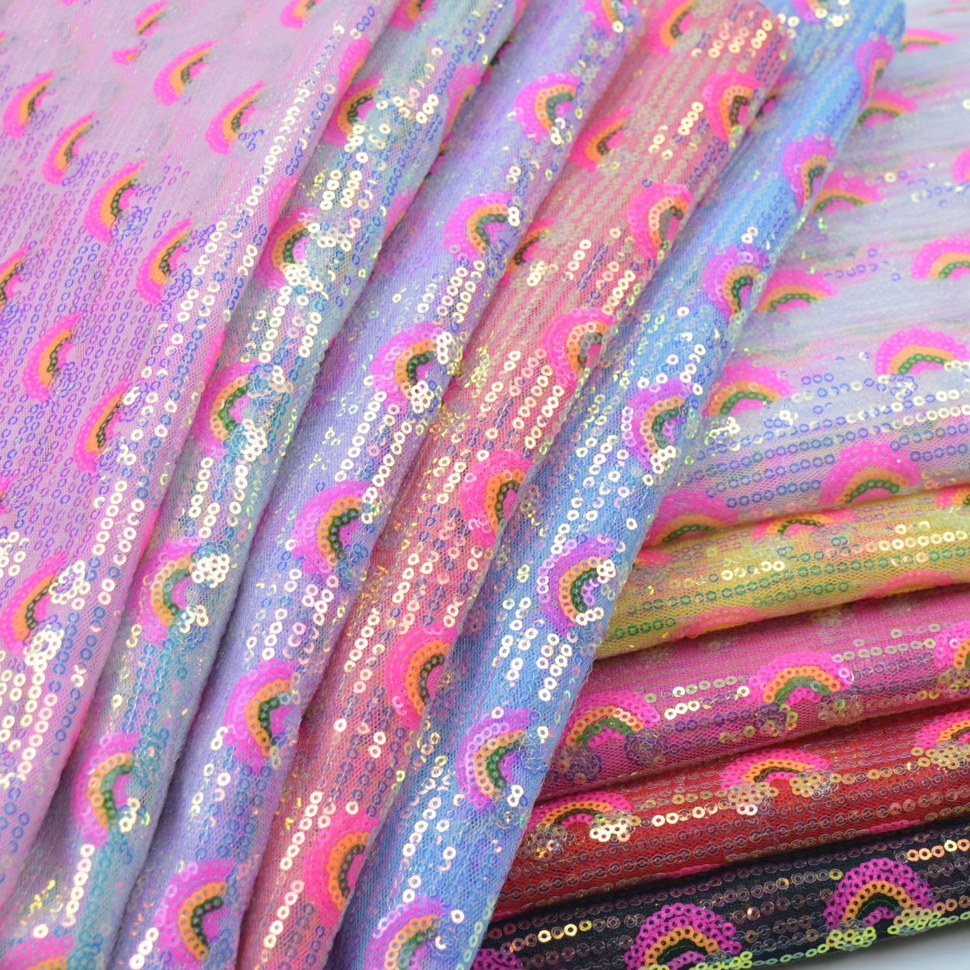 3mm Rainbow Sequin Glitter Fab - Sequin Fabric Panel review and price