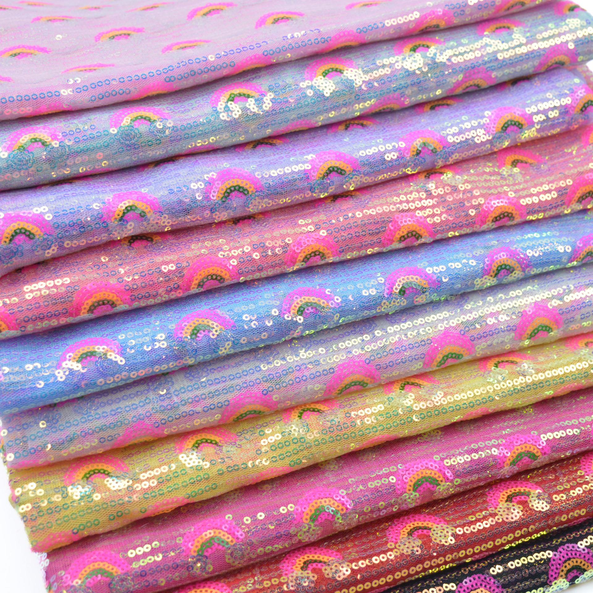 3mm Rainbow Sequin Glitter Fab - Sequin Fabric Panel review and price