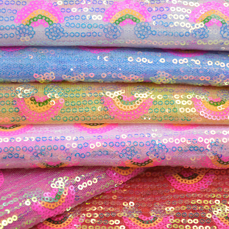 3mm Rainbow Sequin Glitter Fab - Sequin Fabric Panel review and price