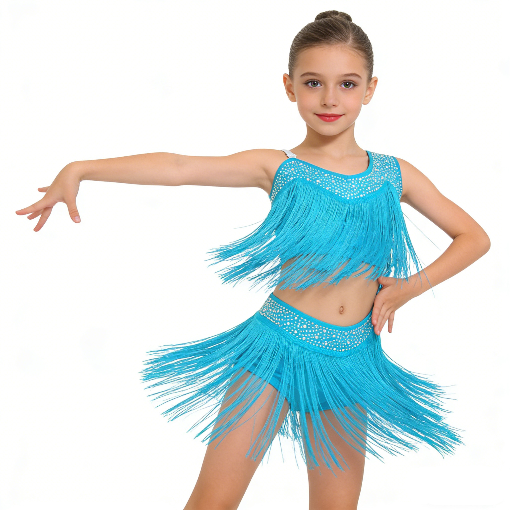 6-16Y Girls Latin Jazz Dance C - Rhinestone Banding Trim review and price