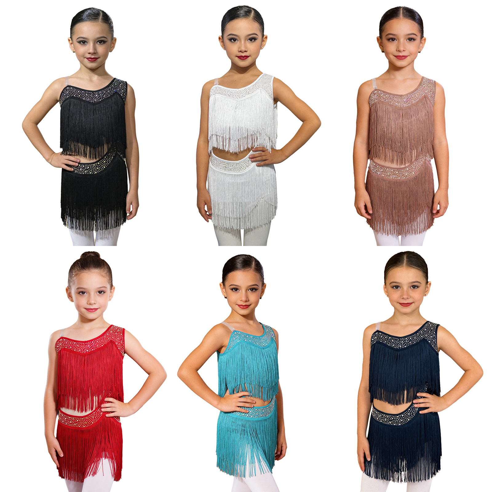 6-16Y Girls Latin Jazz Dance C - Rhinestone Banding Trim review and price