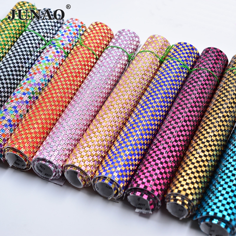 JUNAO 24*40cm Self Adhesive Rh - Crystal Mesh Fabric review and price