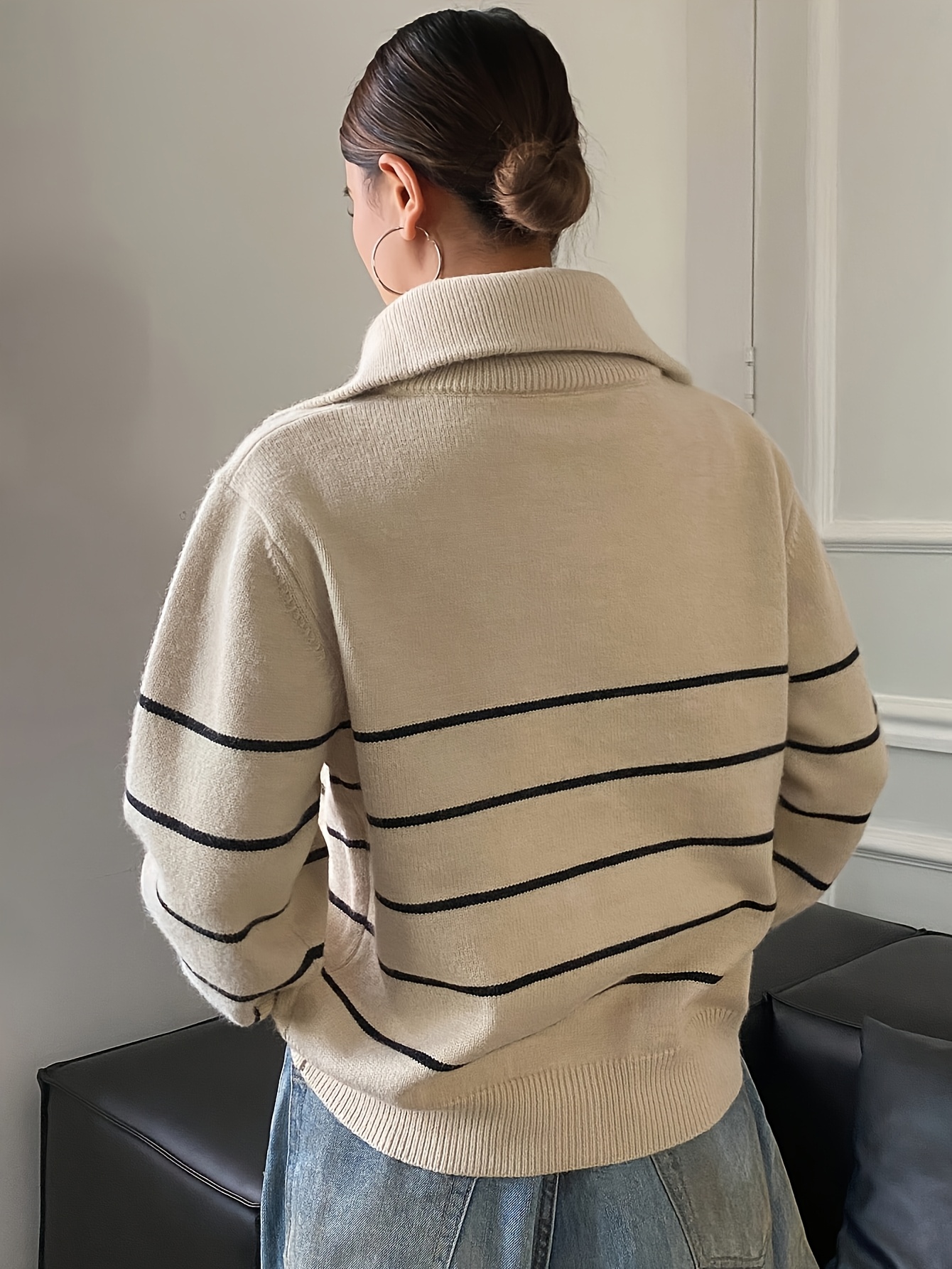 Plus Size Women Striped Cardig - Embellish Knit review and price