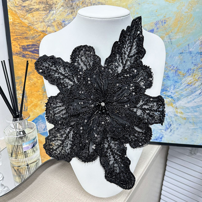White Lace Sequin Beaded Flowe - Applique Patch Flower review and price