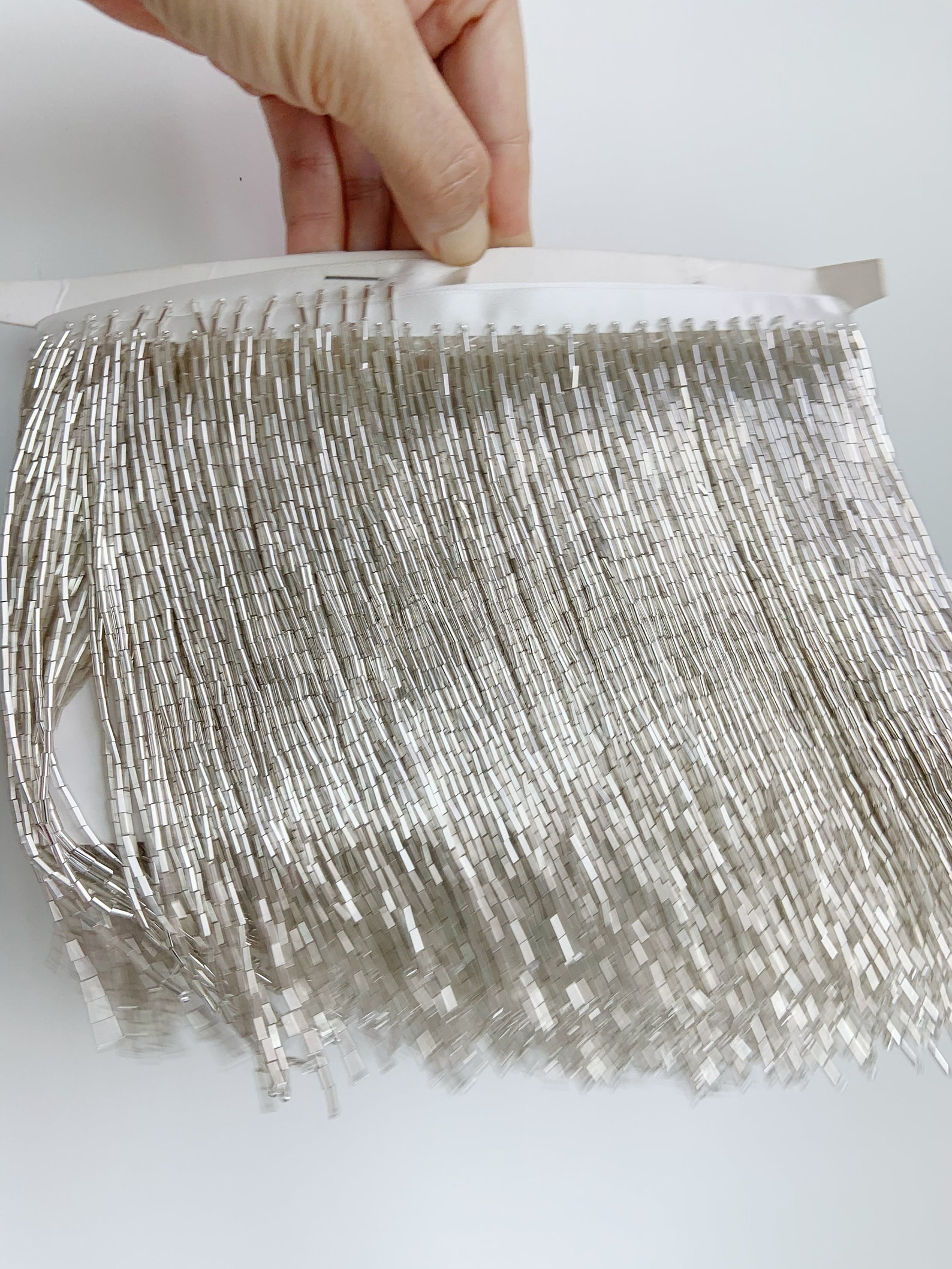 1 Yard Light Blue Bead Fringe  - Beaded Trim Fringe review and price