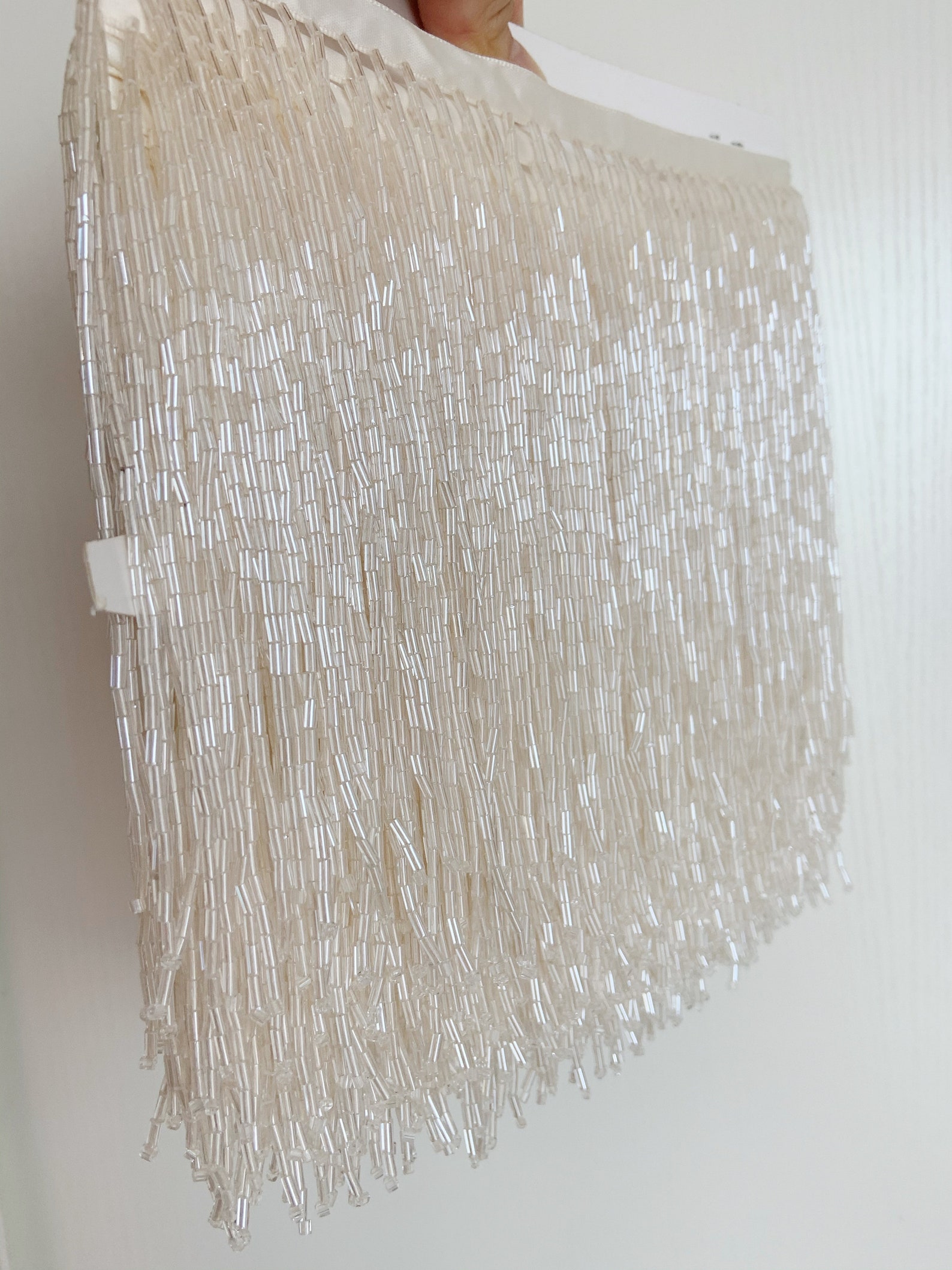 1 Yard Light Blue Bead Fringe  - Beaded Trim Fringe review and price