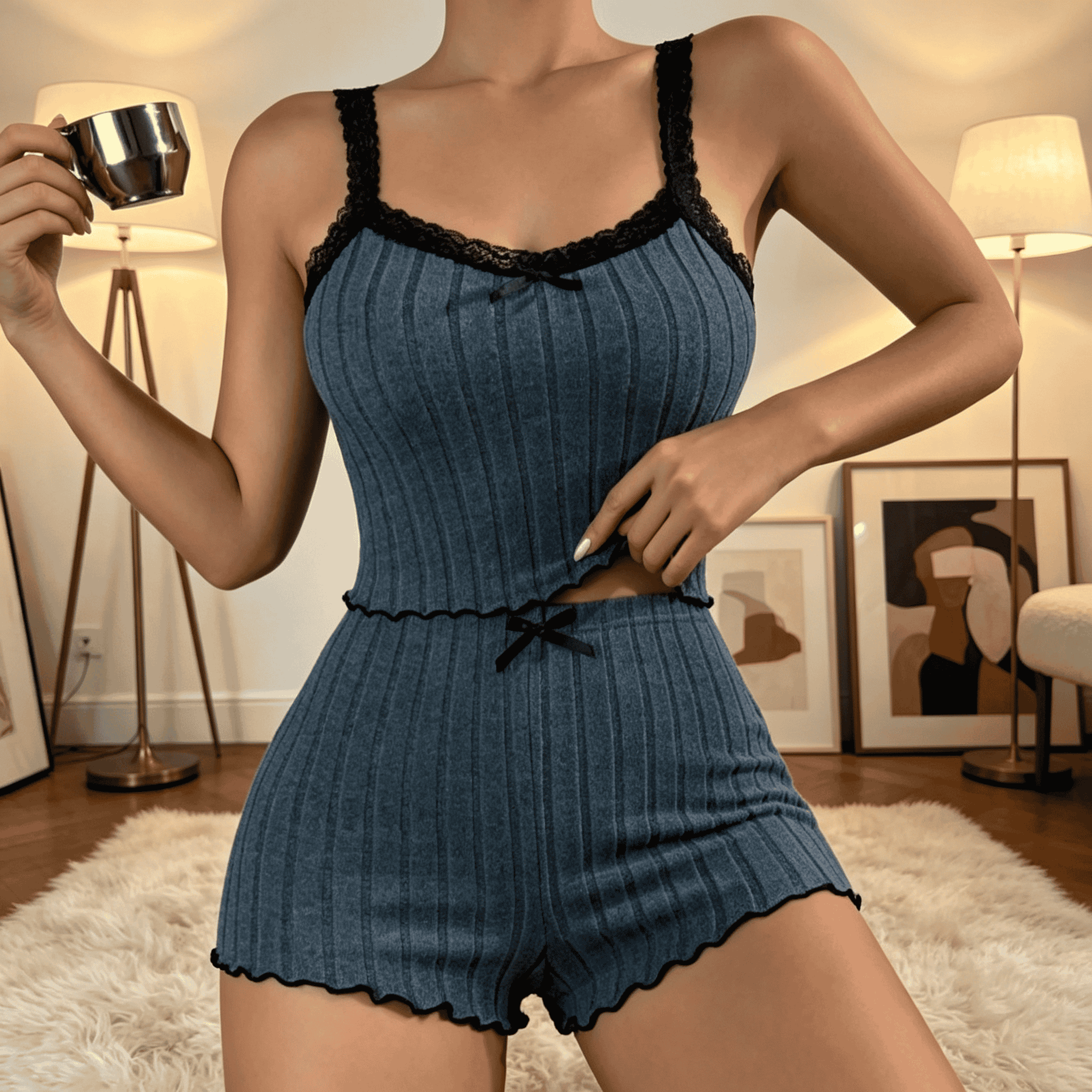 Women Cute Summer Ribbed Knit  - Embellish Knit review and price